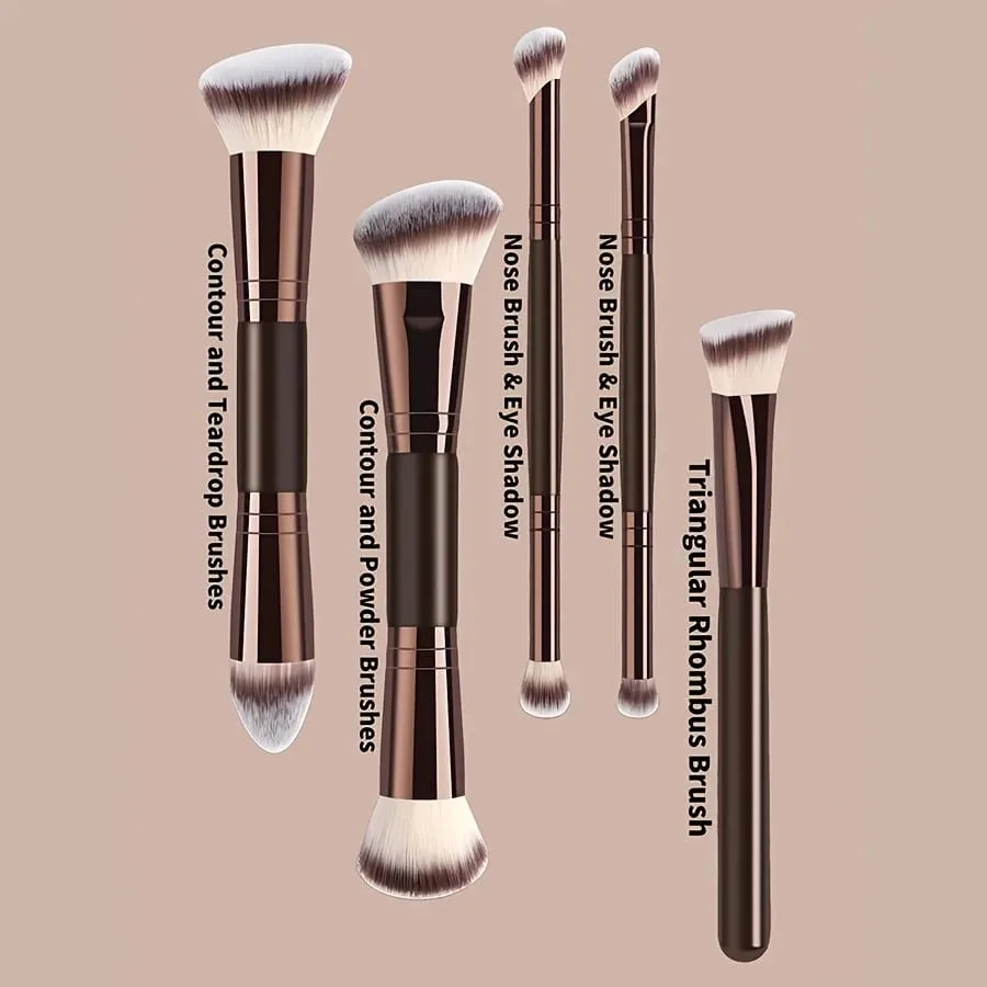 5-teiliges, weiches Jumbo-Make-up-Pinsel-Set, synthetische Borsten, nicht reizend, Gesichtspuder, Rouge-Lidschattenpinsel, komplettes Starter-Set — image 3