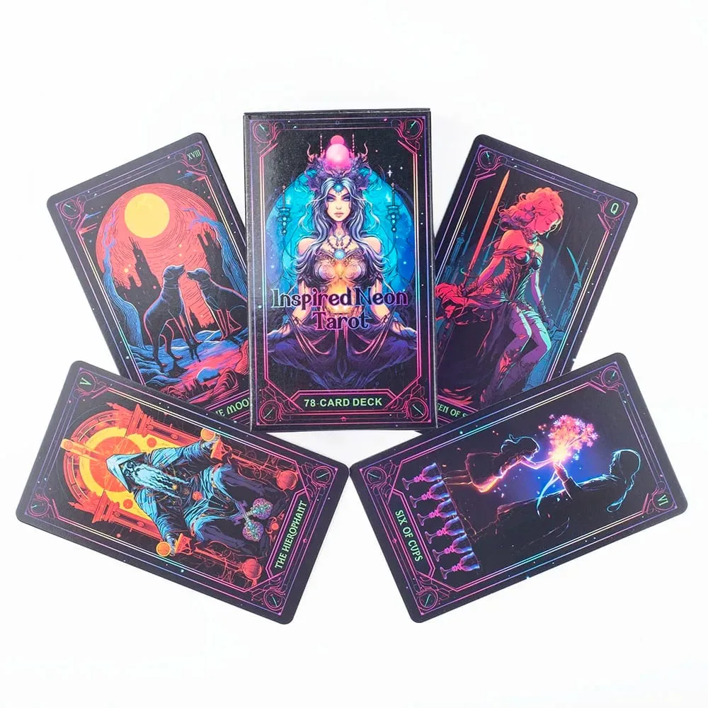 Lấy Cảm Hứng Từ Neon Tarot Bộ 78 Lá Bài Tầm Nhìn Tiếng Anh Phiên Bản Bói Toán 10.3X6Cm Bảng Chơi Trò Chơi Và Bói Toán — image 2