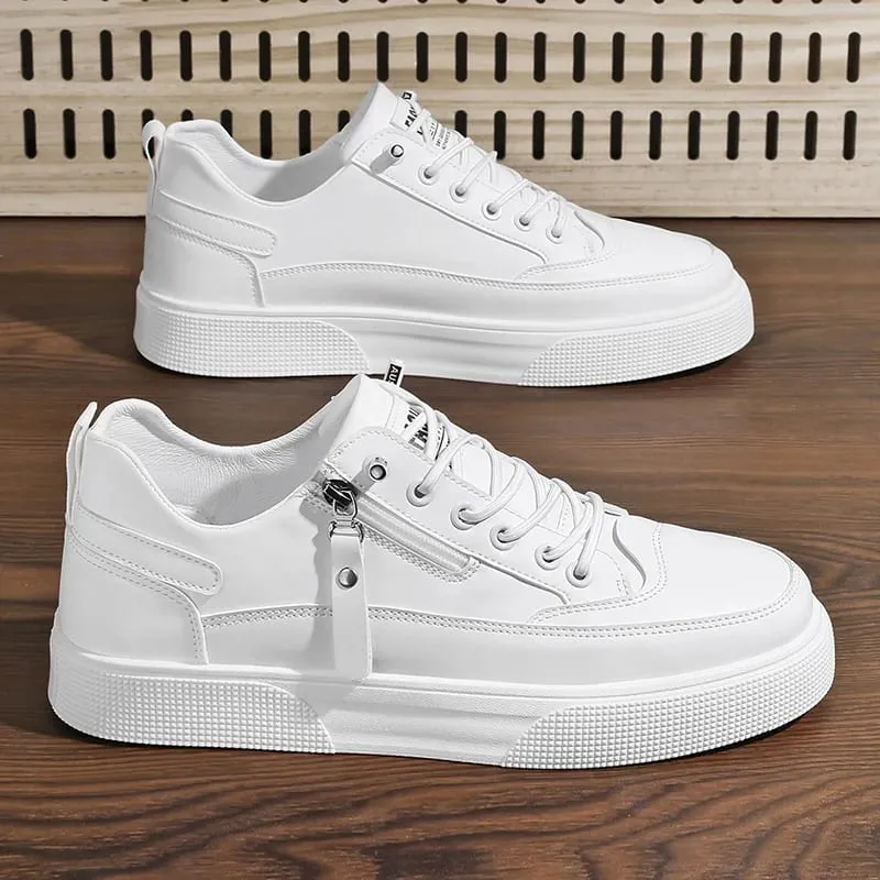 Men's Street Fashion Skateboard Shoes Versatile Sport Casual Sneakers Youth College Style White Shoes — image 2