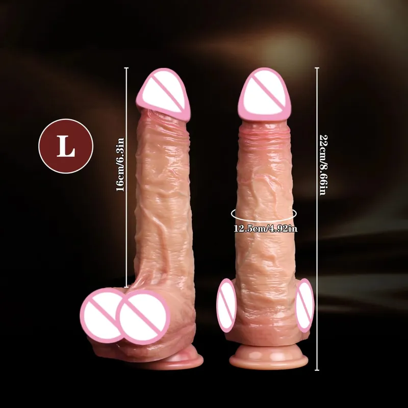 Realistic Dildos Skin Sliding Foreskin Testicles Dildo for Woman Masturbation Anal Vaginal Stimulation Strapon Silicone Sex Toys — image 9