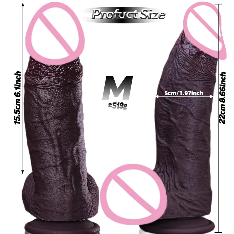 Fat Realistic Dildo Big Real Skin Silicone Huge Thick Dildo Giant Anal Soft Dildos with Suction Cup for Women Men G-spot Sex Toy — image 12