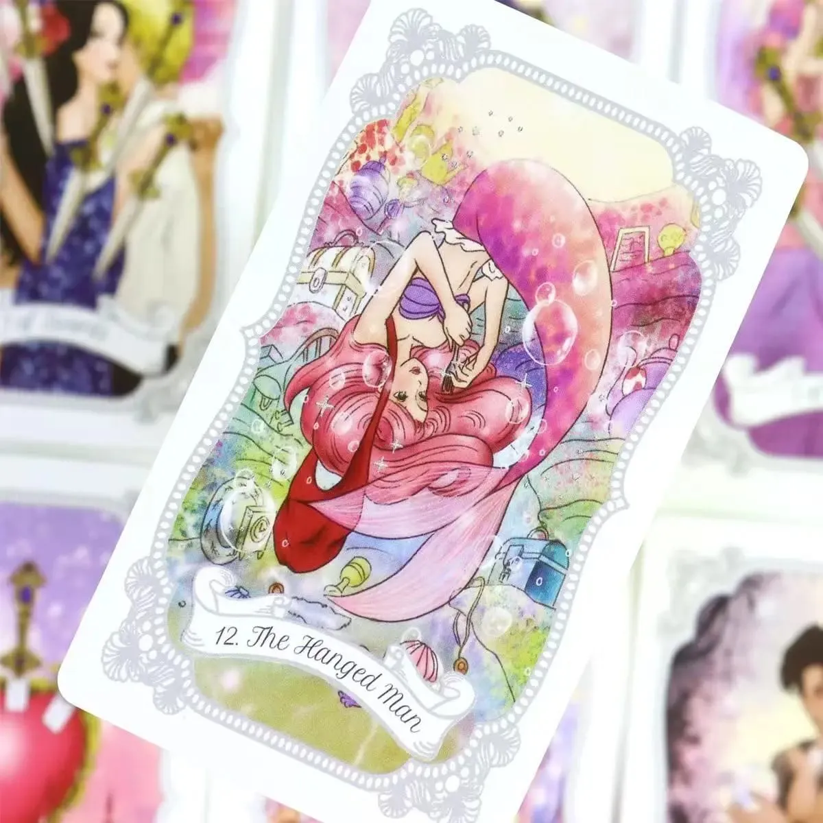 10.3*6 cm basé sur le système Rider Waite le Tarot de rêve de la sirène 78 pièces belles cartes de Tarot