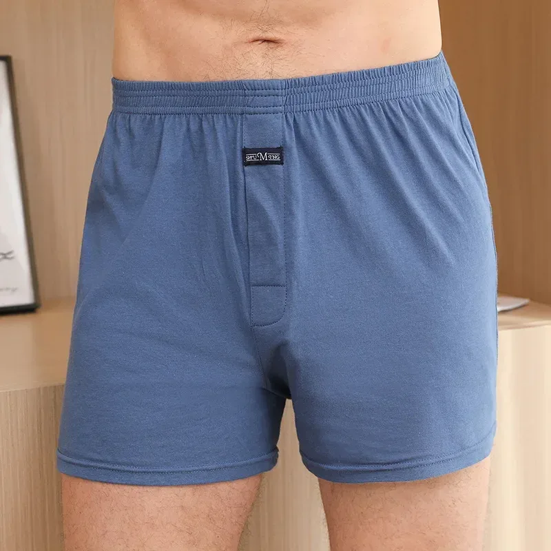 Men's Aro Pants Underwear 100% Pure Cotton Home Sleeping Pants Loose Breathable Men's High Waisted Four Corner Boxers Shorts — image 4