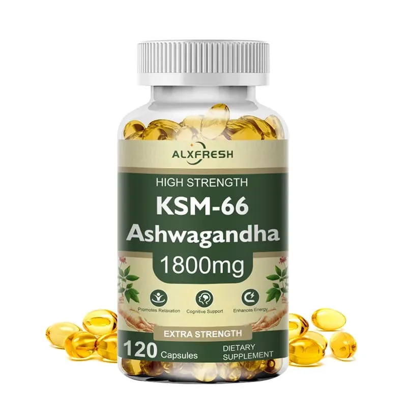 KSM-66 Bio-Ashwagandha-Kapseln mit Zink | GVO-frei, vegan | Premium-Formel-Gesundheitsergänzungsmittel
