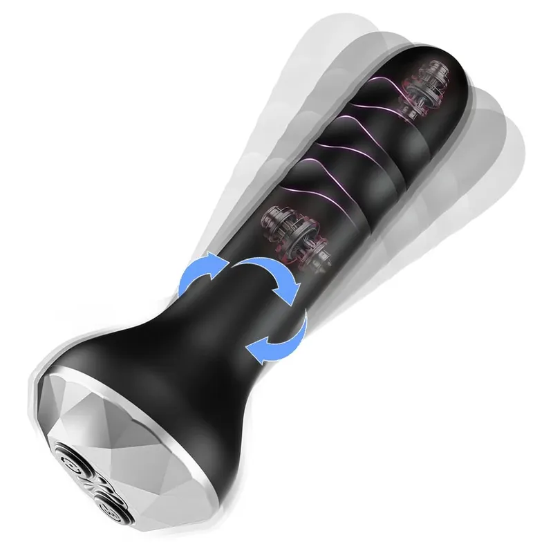 Vibrating Butt Plug Anal Toys Prostate Massager with 10 Vibrating Rotating Beginner-Friendly Anal Plug Sex Toys for Men Women