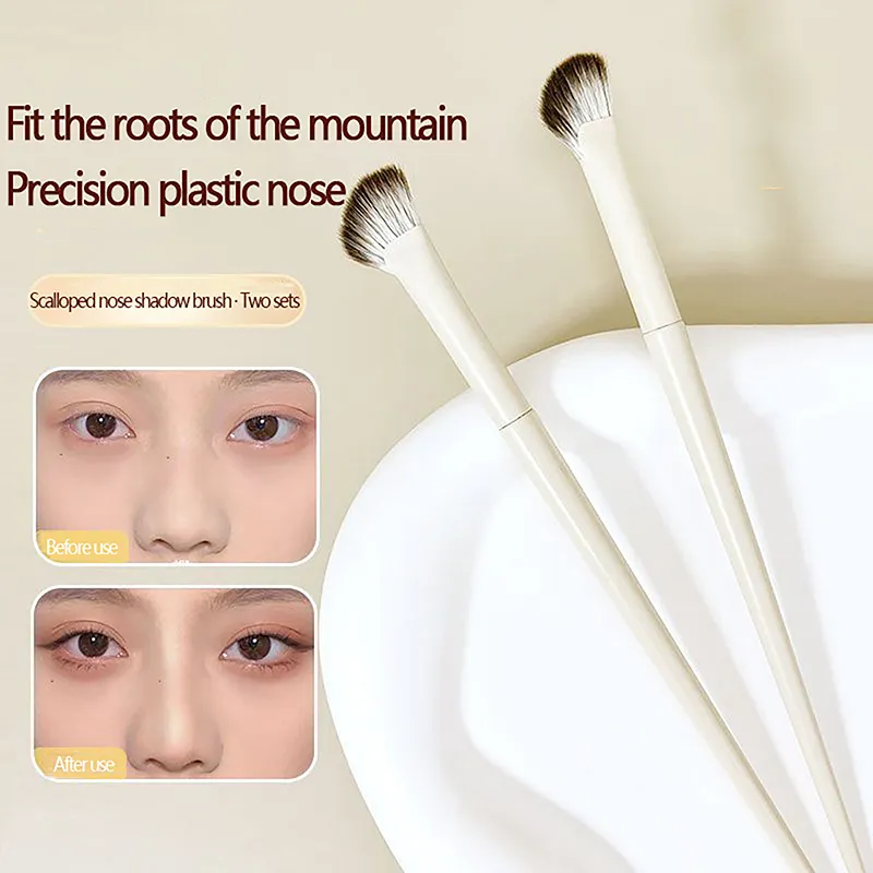 1Pc Half Fan-shaped Nose Shadow Brush Highlighter Blush Makeup Brushes Fit Nose Eye Contour Women Facial Beauty Tools.~