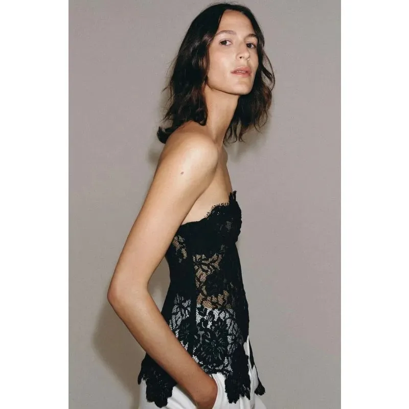 Y2k Sexy Tank Top Lace Splicing Sexy Cut-Out Backless Bodysuit Bodycon Camisole for Outerwear Openwork Corset Top T-shirt Trend — image 6