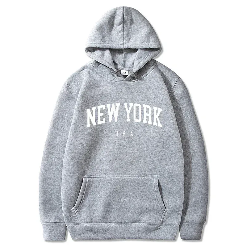 Women New York U.S.A City Hoodies Fashion Letter Printed Graphic Sweatshirts Loose CasuaMen l Harajuku Hooded Pullover Sportwear — image 7