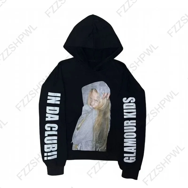 Y2K Retro Aesthetic Unisex Hoodie Loose Casual Fashion Chic Print Basic Sports Sweatshirt Grunge Punk Hip Hop Gothic Streetwear