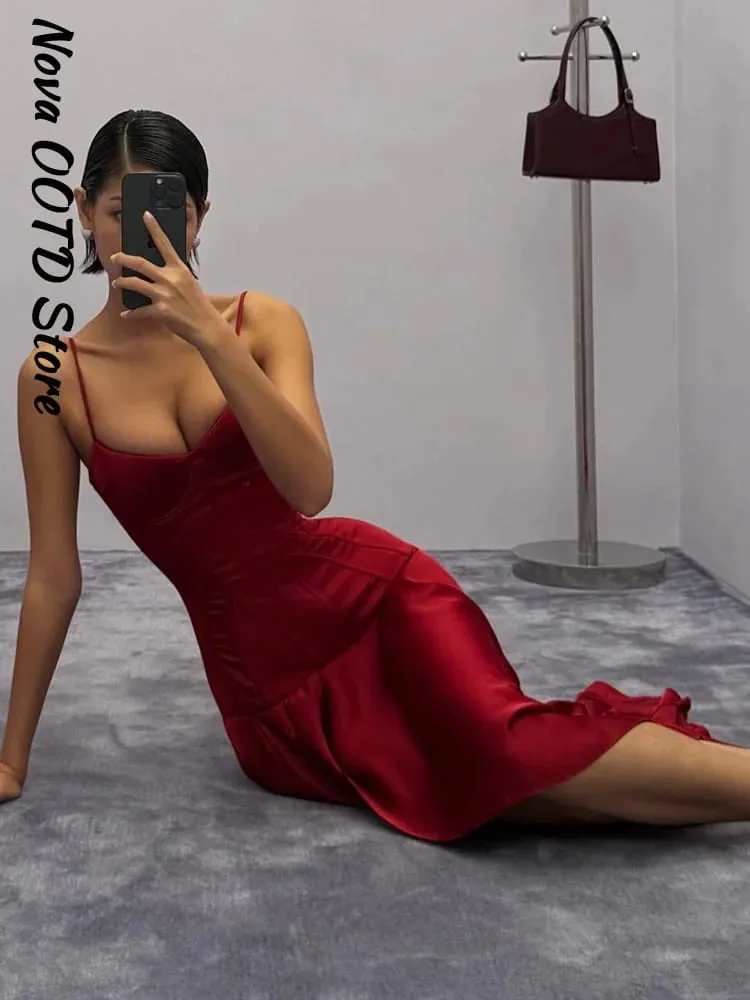 Slit Waist Cinching Evening Dress V Neck Sleeveless Slim Irregular Long Women's Summer Dresses New Elegant Party Robe 2026 — image 4