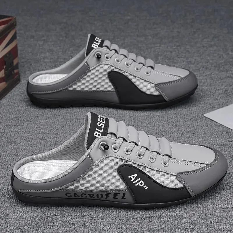 Backless Slip On Half Slide Sneakers for Men Breathable Mesh Casual Shoes — image 9