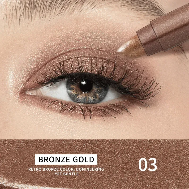 Double Head Waterproof Eyeshadow Sticks Long Lasting High Pigmented Shimmer Glitter Neutral Brown Eyeshadow Pencil Crayon Makeup