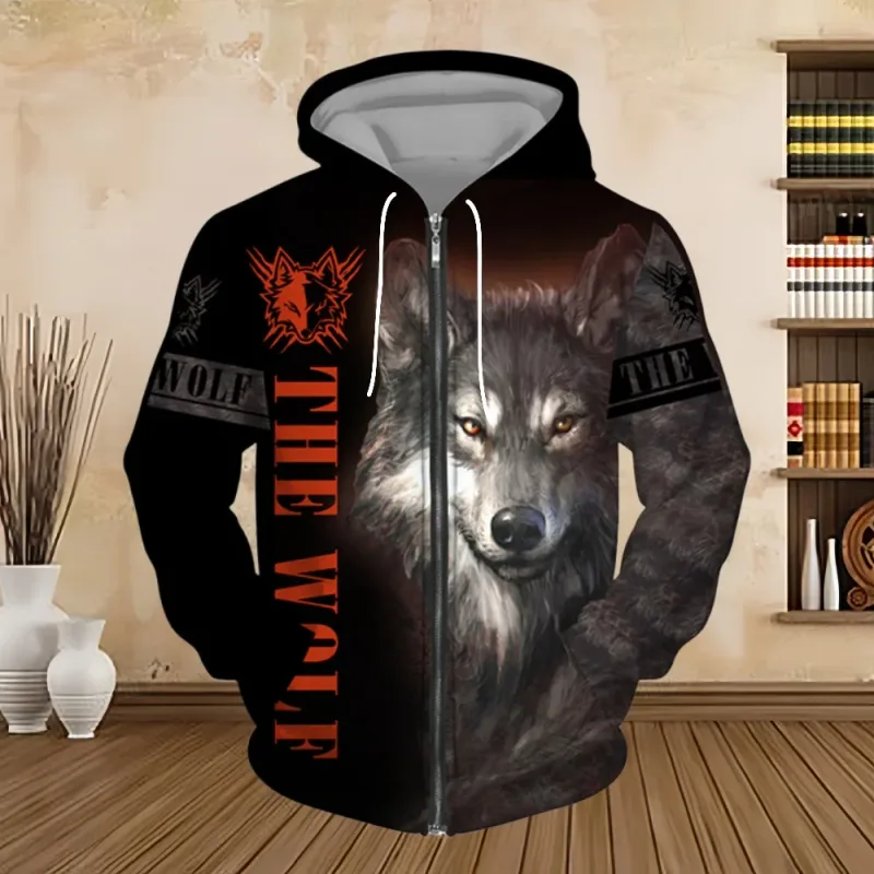 Spring and Autumn Men's Hoodie Sweatshirt 3D Digital Print Tiger Series Zip up Hoodies Fashion Personalized Sweatshirt for Men β image 11