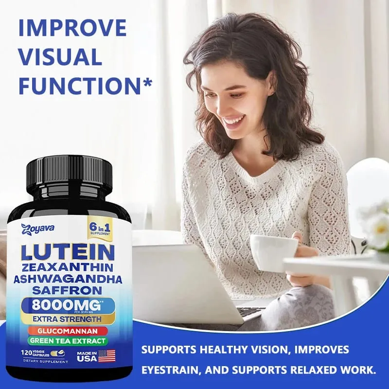 Suplement luteiny i zeaksantyny 8000 Mg Witaminy do oczu z szafranem dla dorosłych Suplement zdrowia oczu wspomaga wzrok