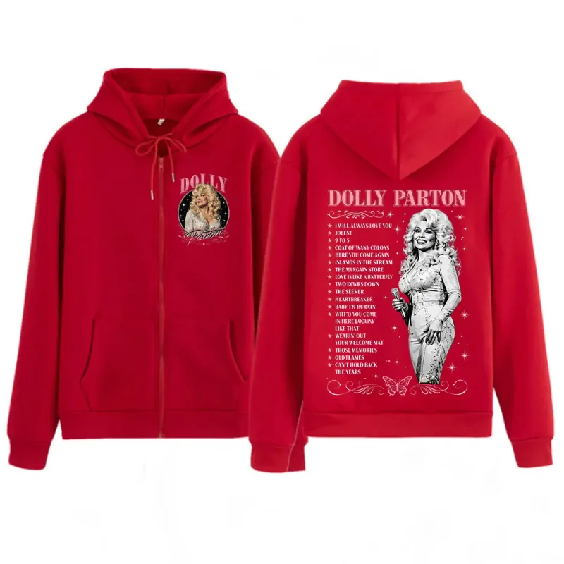 Dolly Parton Legend Country Music Zipper Hoodies Men Women Fashion Long Sleeve Oversized Zip Up Hooded Sweatshirts Jackets Coats — image 9