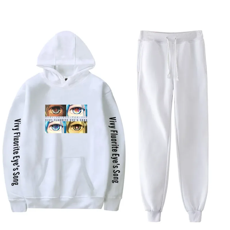 Harajuku Comfortable Vivy Fluorite Eye's Song Print Sweatshirt Sweatpants Hoodies+ Trousers Suit Boys/Girls 2 Piece Set Clothes — image 9
