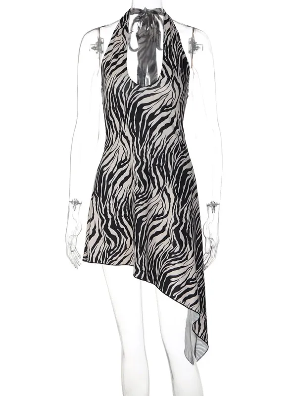 Sexy Sleeveless Slim Short Dress Women Chic Print V-neck Waist Cinching Sling Mini Dresses 2026 Lady Evening Party Vestidos New — image 8