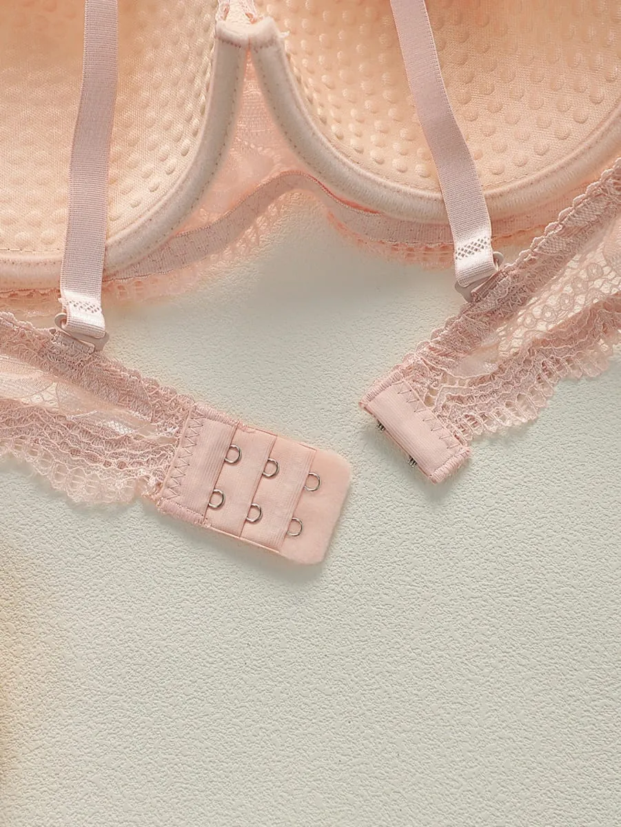 Pink Floral Lace set Lingerie Romantic Bralette Panty Girl set Women underwear set Women's 2-piece underwear set A2123 — image 5