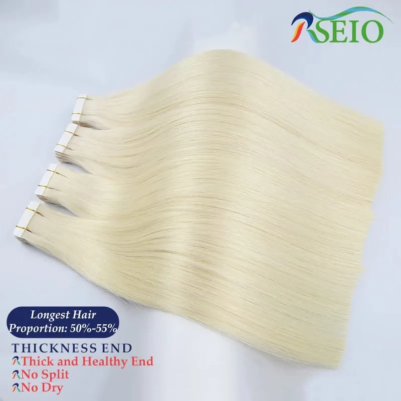 High Quality Tape in Human Hair Extensions Straight Hair Seamless Invisible 14"-22" 100% Real Natural Hair End Thicken — image 6