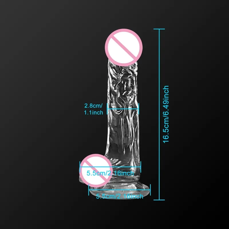 Makatotohanang Soft Dildo para sa mga Babaeng Baguhan Transparent na Ari na may Malakas na Suction Cup Hands-Free Play para sa Adult Sex Masturbator — image 8