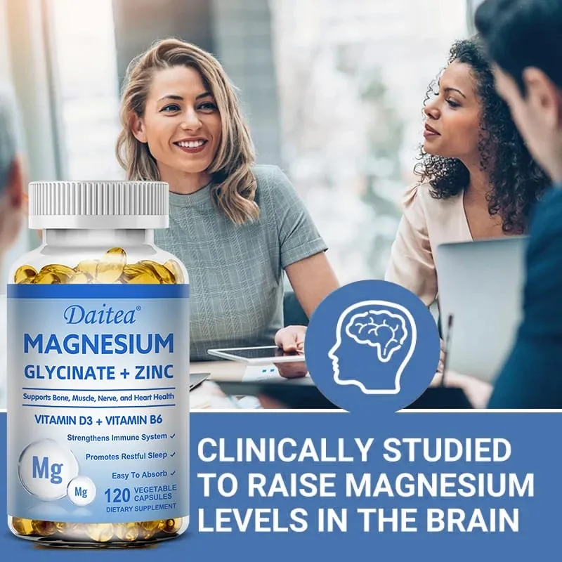 Συμπλήρωμα διατροφής Daitea Magnesium Glycinate & Zinc - Bone Nerve Immune Support - Κατάλληλο για άνδρες και γυναίκες — image 6