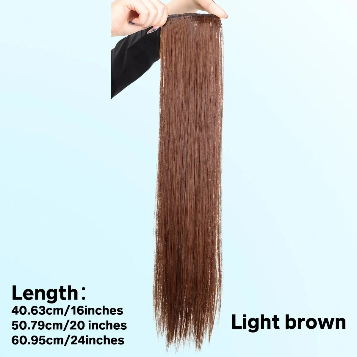 1 cái tổng hợp 16 “20"24" kẹp tóc Bộ tóc giả nữ nhẹ hàng đầu thay thế mái tóc dài thẳng