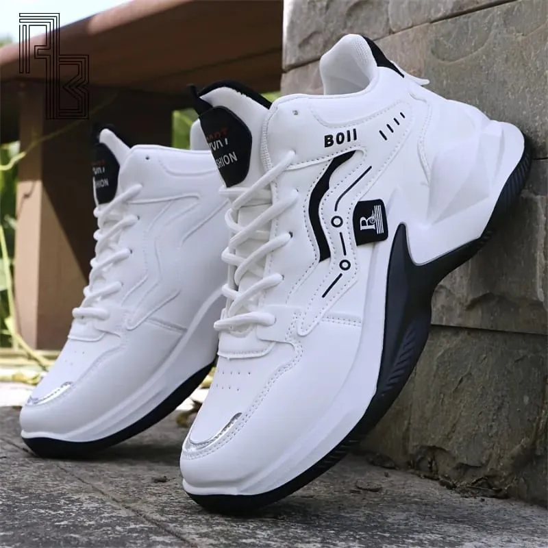 Fashionable High Top Men's Shoes Outdoor Basketball Running Sneakers for Men Anti-slip Breathable Comfort Platform Shoes for Men