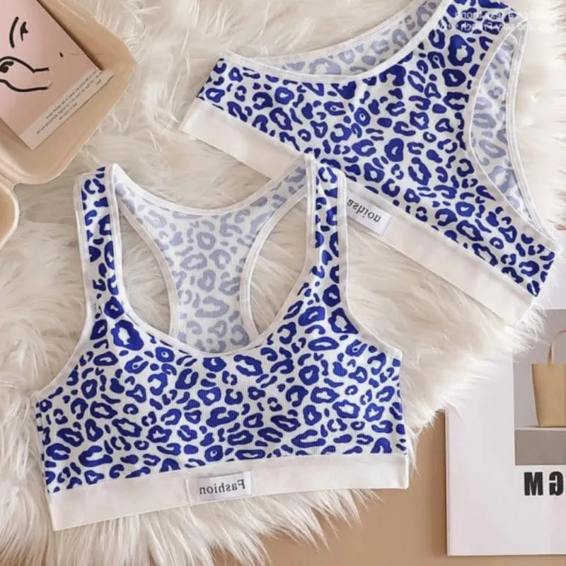 Seamless Bra Set Women Leopard Y-Shape Wireless Bra Low Waist Panties Sexy Lingerie Sport Brassiere Female Underwear Set — image 8