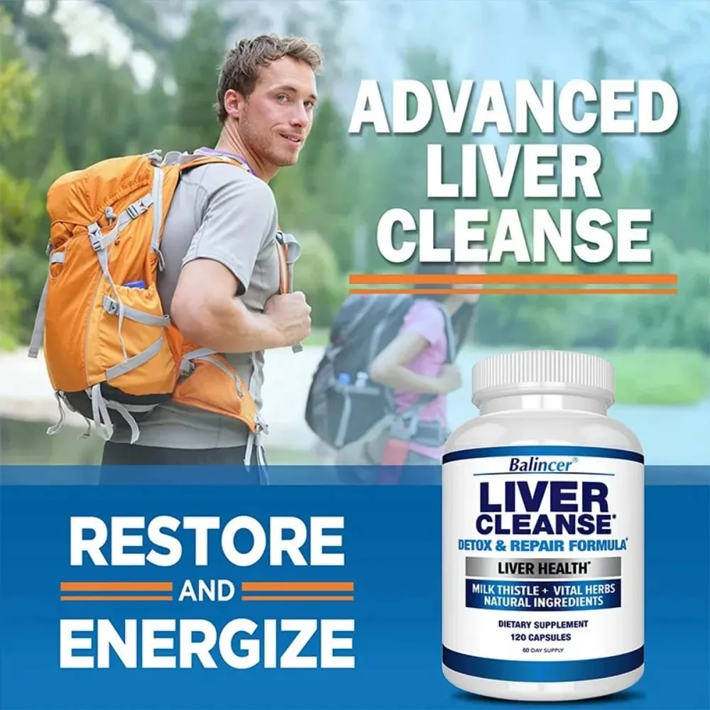 Liver Cleanse Detox & Repair Fatty Liver Formula - Milk Thistle Silymarin Artichoke Extract Dandelion - Liver Health