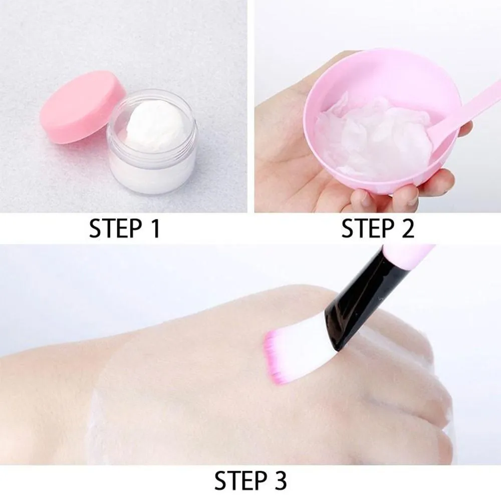 Sada misky na míchání pleťové masky DIY Nástroj na míchání obličejové masky se silikonovou maskou Mísa na make-up štětce Špachtle Krása Péče o pleť Krása Zdraví