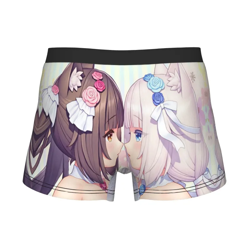 أنيمي N-Nekopara الشوكولاته الفانيليا الملابس الداخلية الرجال المطبوعة لعبة سراويل داخلية للرجال السراويل سراويل داخلية لينة