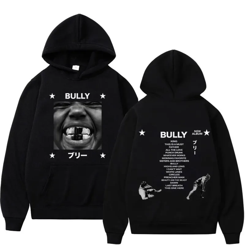 Kanye West Bully Album 2026 Tour Print Hoodie Men Women Gothic Punk O-Neck Pullover Loose Casual Hip-hop Streetwear Sweatshirts — image 10