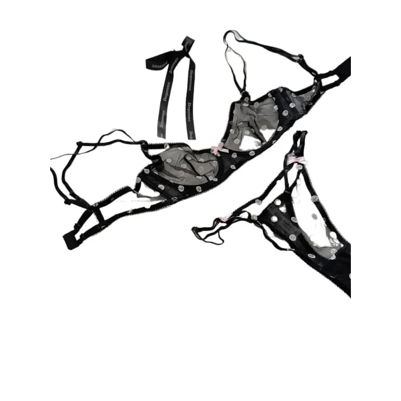 Panty Bra Set Женский Бюстгальтер В Французском Стиле Тонкая Сетка Без Косточек Поддержка Большого Размера Tushy BANERDANNI — image 2