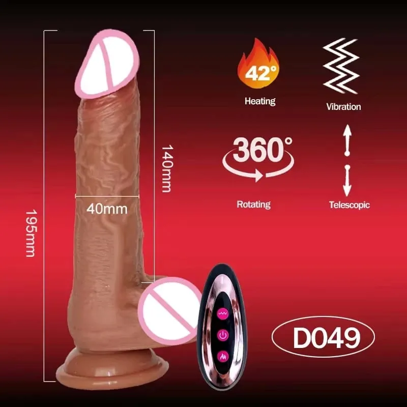Realistic Dildo Telescopic Vibrator Adult Sex Toys Thrusting Vibrate Heating Penis Masturbation Big Dick Anal Plug for Women 18+