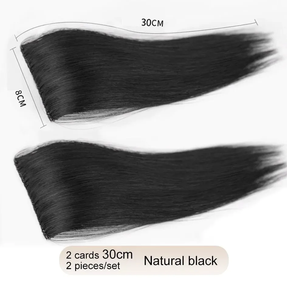 Synthetic 2 pieces/set of wig pads hair extensions opening and top replacement pieces replacement artifact — image 21