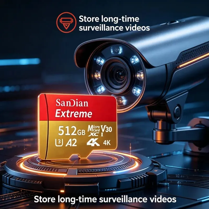 Scheda SD di memorizzazione ad alta velocità Scheda Micro TF originale da 128 GB Trasferimento ad alta velocità Classe 10 da 512 GB per fotocamera/PC/telefono — image 2