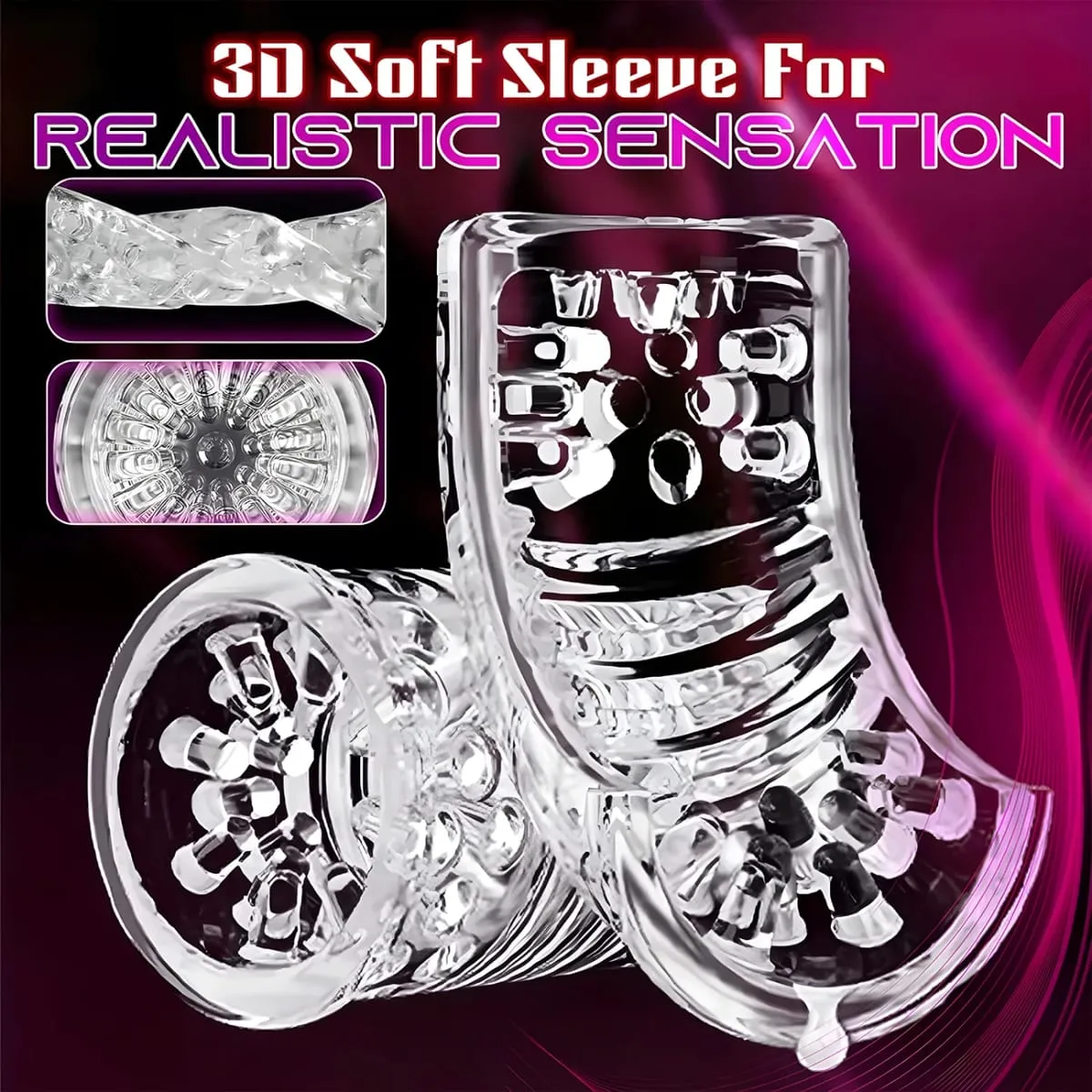 Automatic 4 IN 1 Telescopic Sucking Licking Male Masturbator Vacuum Penis Pump Vagina Masturbation Adults Sex Toy for Men