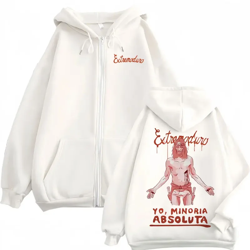 Band Extremoduro Yo,minoria Absolvta Zipper Hoodies Men Women Fashion Gothic Retro Jacket Sweatshirt Casual Fleece Zip Up Hooded — image 7