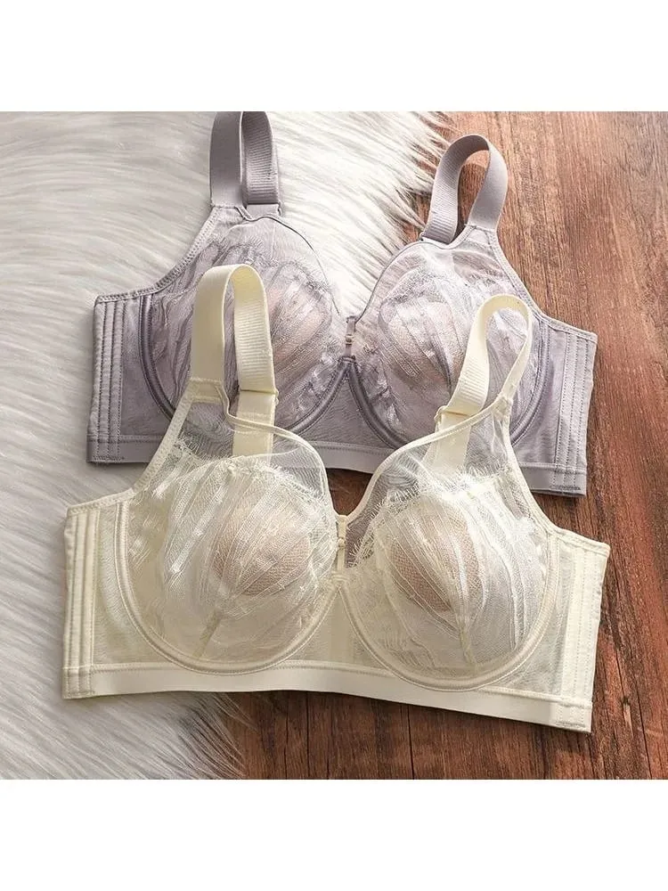 Wireless Push Up Bra for Large Bust Adjustable Comfort Fit Lace Bralette Prevent Sagging & Enhance Shape Seamless Design — image 2