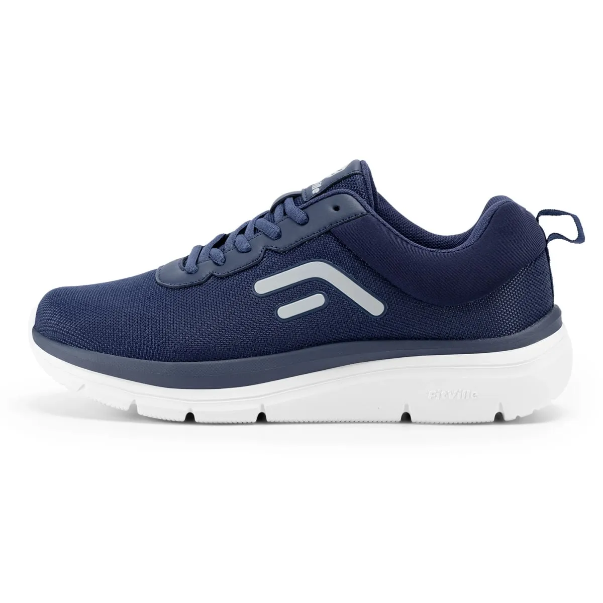 FitVille Walking Shoes for Herr Bred Bredd Tjock sula Lättvikts andas Sneakers Skor för Plantar Fasciitis Smärtlindring