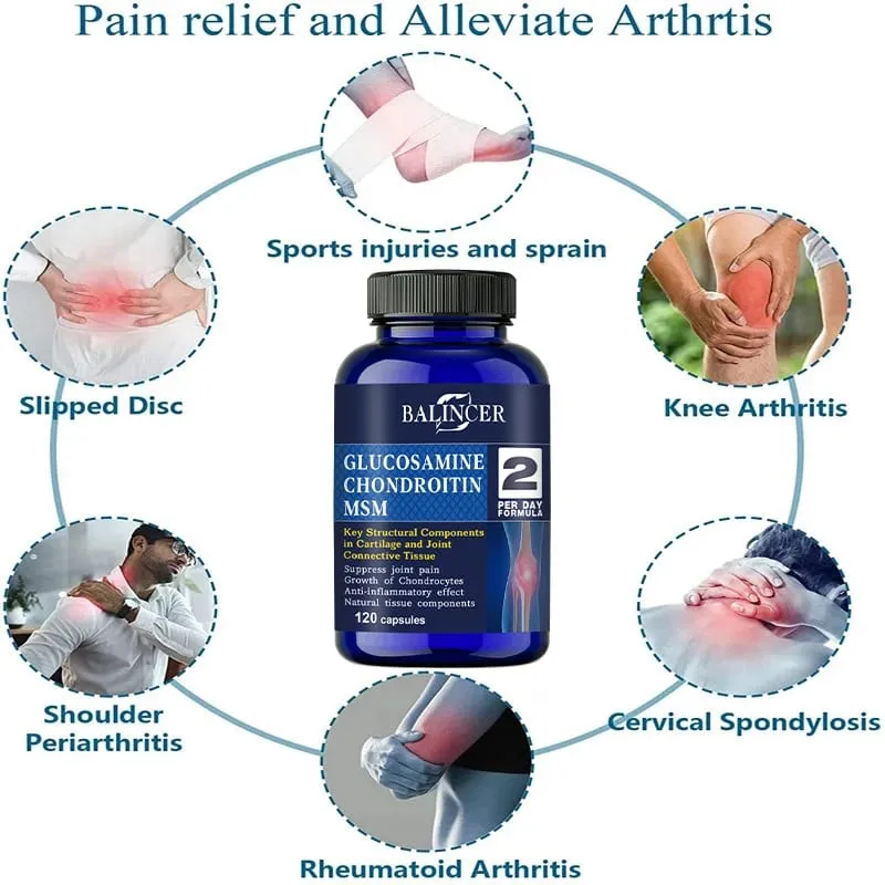 Glucosamine Chondroitin MSM - for Joint and Knee Health Immune System Non-GMO 120 Capsules — image 7
