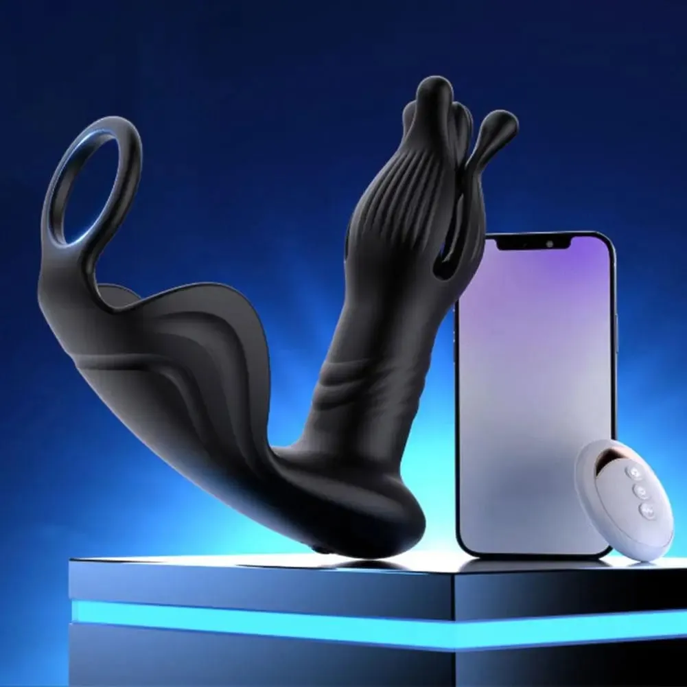 Prostate Massager Anal Plug 9 Tension Remote Control Retractable Backyard Prostate Anal Plug Automatic Multi-frequency Sex Toys — image 2