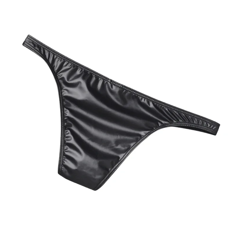 Men's Faux Leather Bikini Briefs Underpants U Pouch Sexy Slips for Men High Quality Lingerie Cuecas Calzoncillos Male Panties — image 2