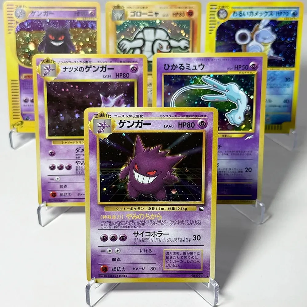 PKM Japenese Foil Old Rare Game DIY Proxy Cards PTCG Gengar#No.094 #117 Golem Masaki #076 Mew#No.151 Collectible Toy Gift Cards — image 1