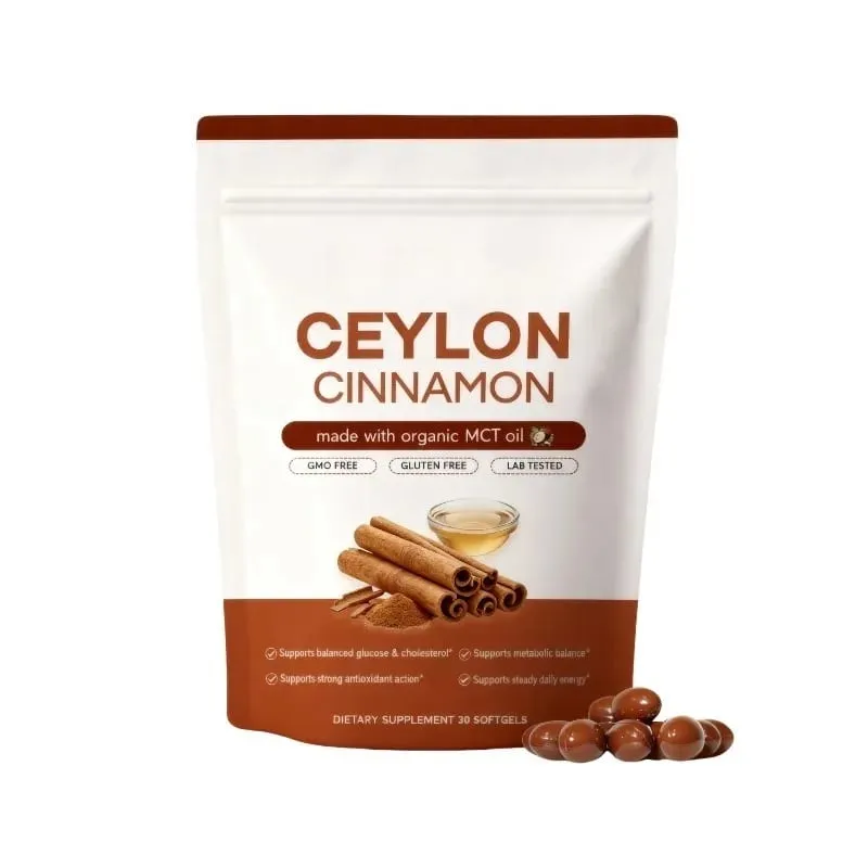 Ceylon Cinnamon Softgels with Organic MCT Oil Metabolic Balance & Antioxidant Support for Men and Women 30 Softgels