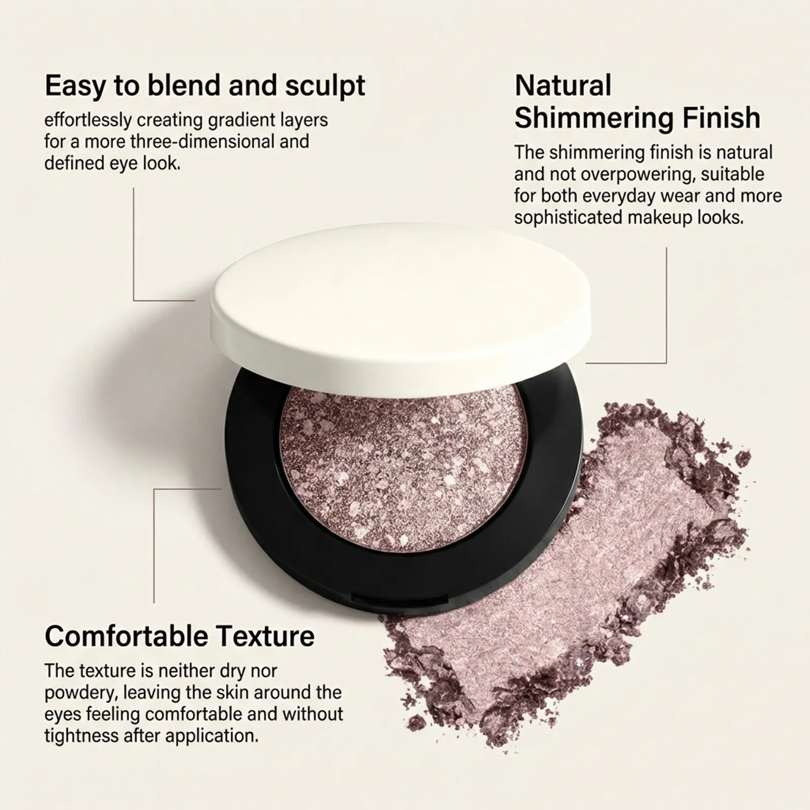 Rose Gold Shimmer Shine Eye Shadow Daily Natural Glow Colorful Lustrous Eyeshadow Portable Compact Palettes For Travel Office Dating Party Eye Makeup Cosmetic — image 4