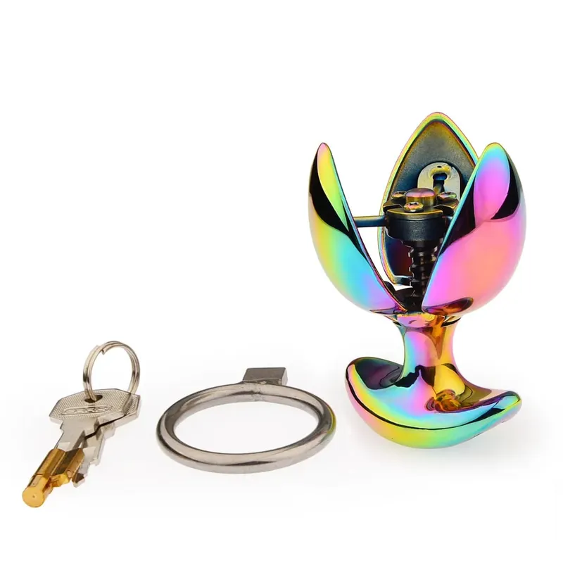 Metal Anal Plug Colorful Vestibular Gay Masturbation Plugs G-spot Stimulation Cunnilingus Spreading Can Be Opened Sex Toys 18+ — image 6