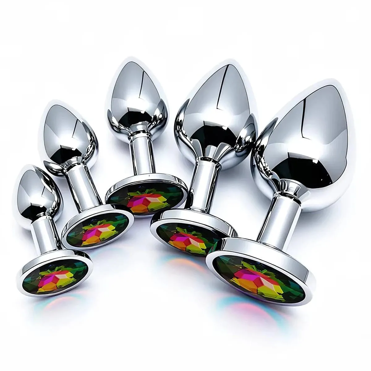 5 Size Metal Anal Plug Butt Plug Sex Toy Butt Toy for Women Men Couples Adult Game Masturbator Anal Diamond Sex Toys — image 4