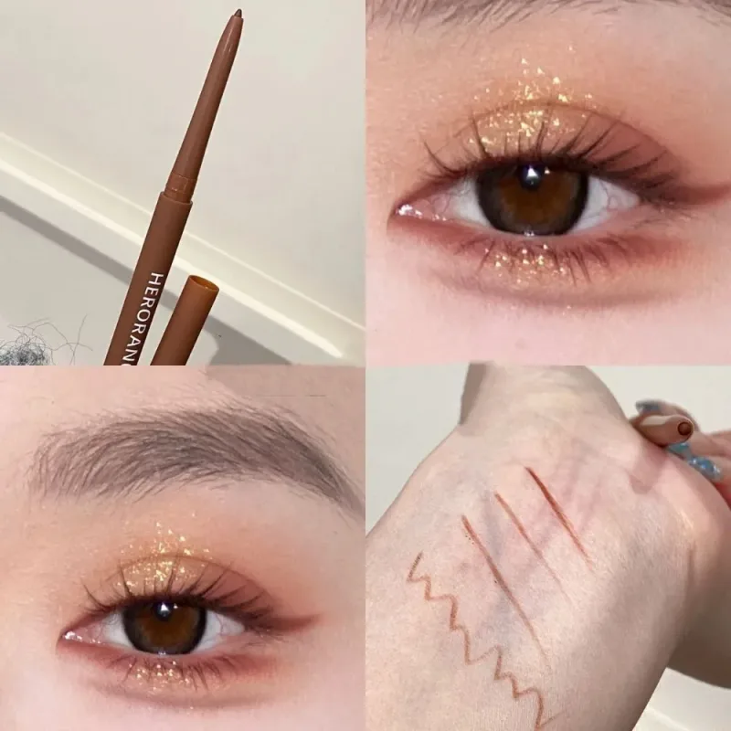 Ultra-fine Gel Eyeliner Pencil Black Brown Under Eye Liner Pen Waterproof Matte Lying Silkworm Quick Drying Lasting Eyes Makeup