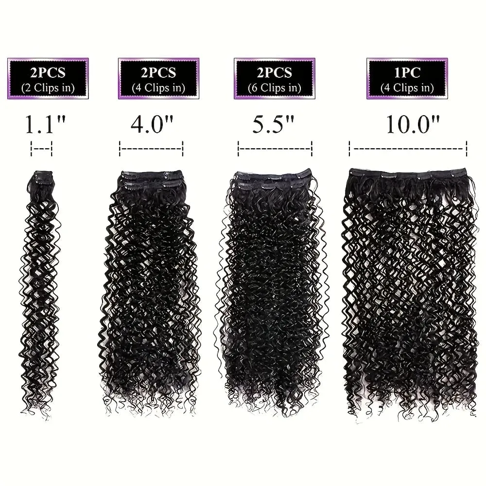 7pcs Clip In Curly Hair Extensions Suitable for Women - 50.8 cm Deep Wave Synthetic Hair with Clips Heat Resistant Fiber — image 3